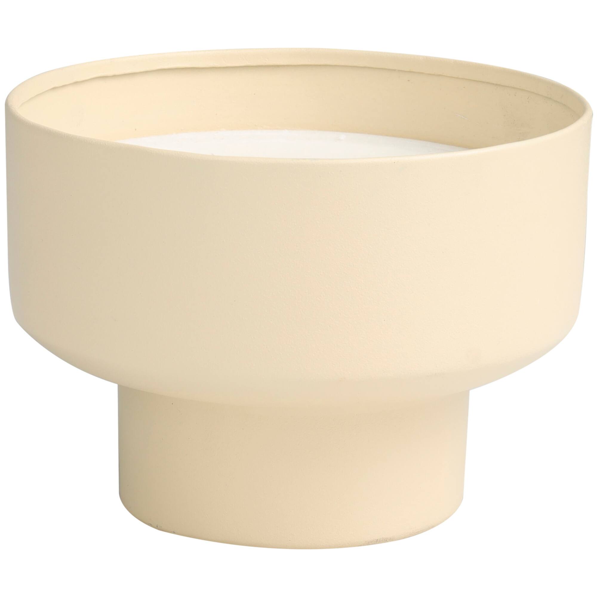 White Wax Sweet Bamboo Scented Candle with Elevated Matte Tan Container